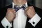 Preview: Graue Fliege in Tweed Optik Anzug